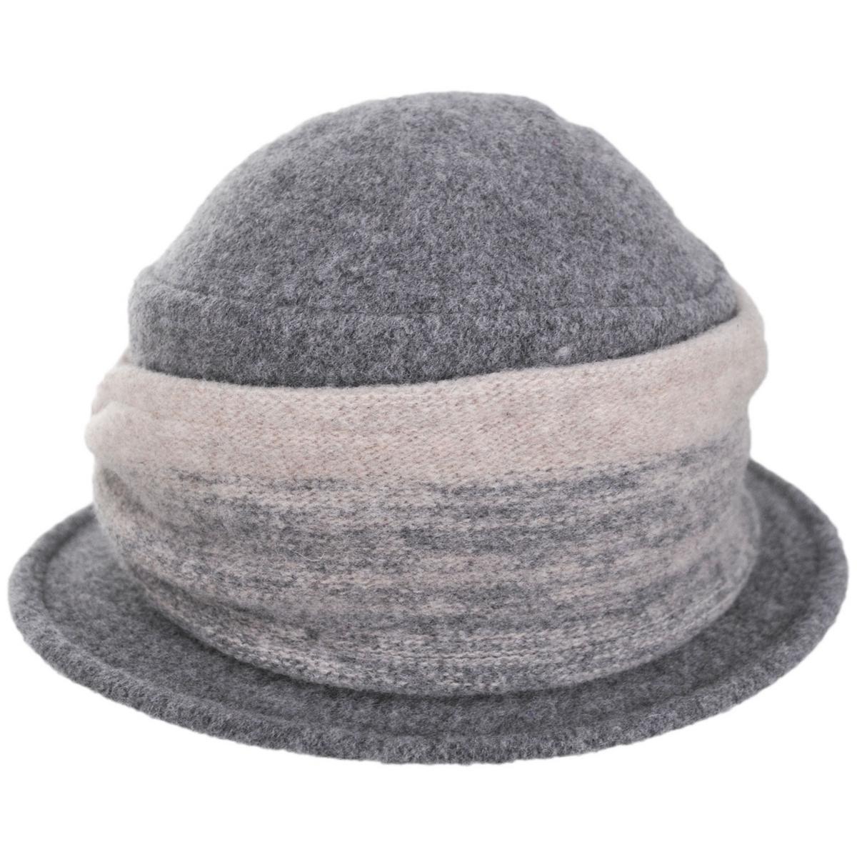 Scala | Mysaria Boiled Wool Cloche Hat | 106421 | front | GREY