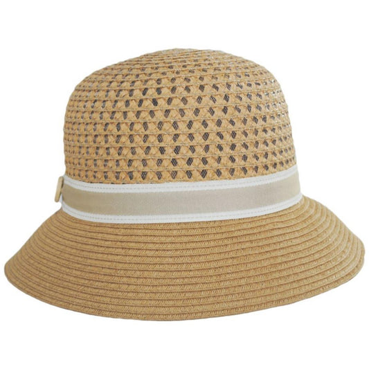 Toucan Collection | Toyo Straw Button Band Cloche Hat - Made to Order | 104855 | front | TOAST