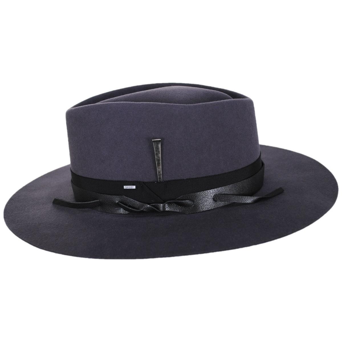 Bailey 1922 | Aslan Elite Wool Fedora Hat | 130106 | profile | GUN METAL