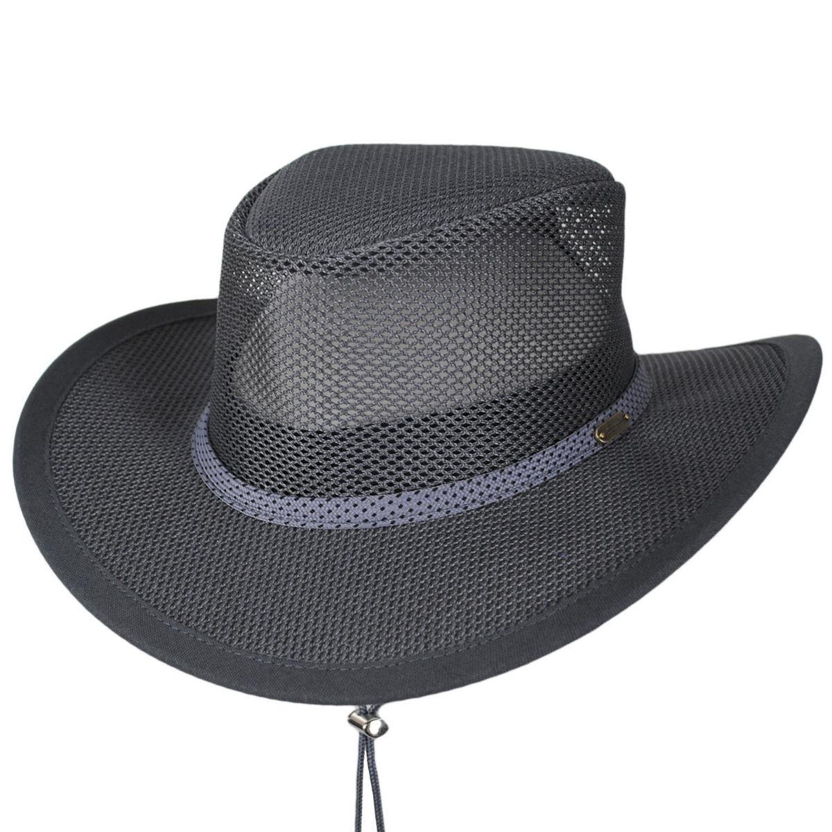 Scala | Mesh Covered Safari Hat | 400202 | lead | CHARCOAL