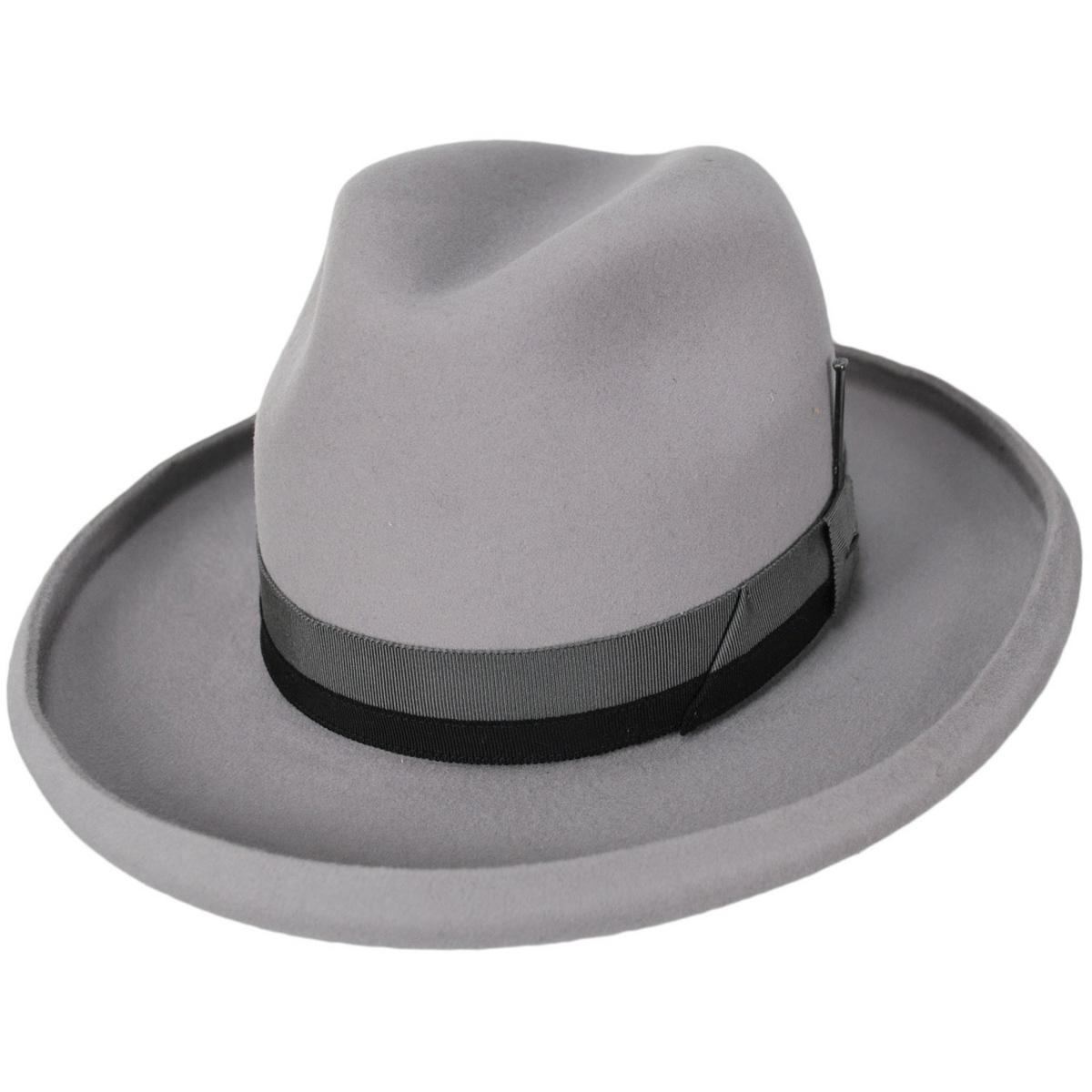 Bailey 1922 | Walsden Wool Felt Homburg Hat | 133301 | lead | FLINT GREY