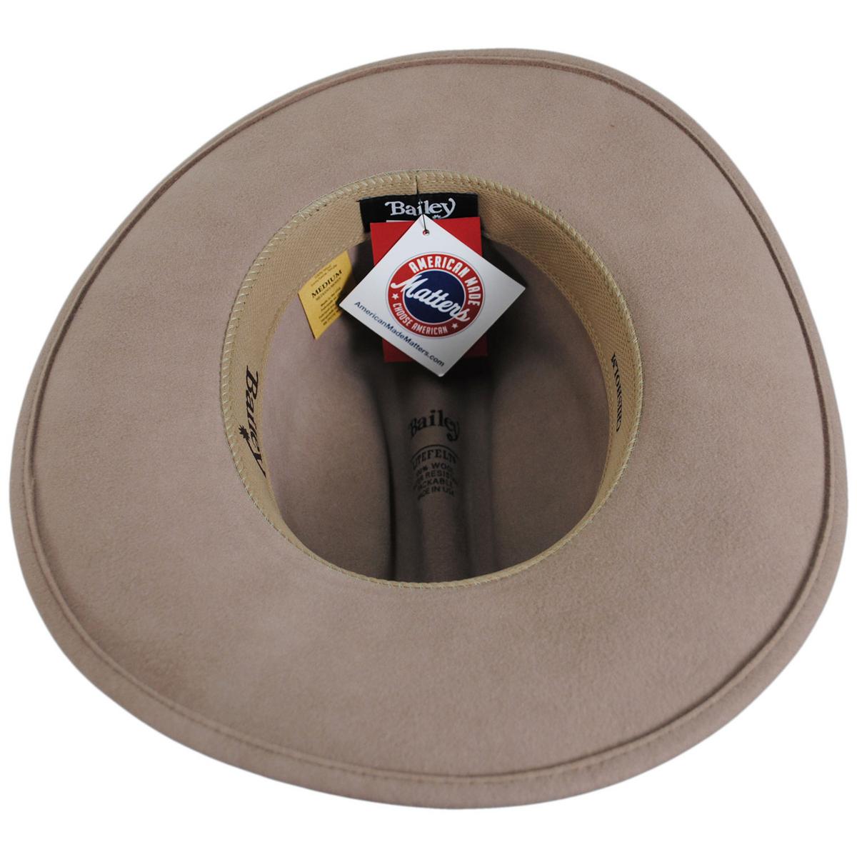Bailey Western | Chisolm Wool Litefelt Cattlemen Western Hat | 130028 | under | ROPE