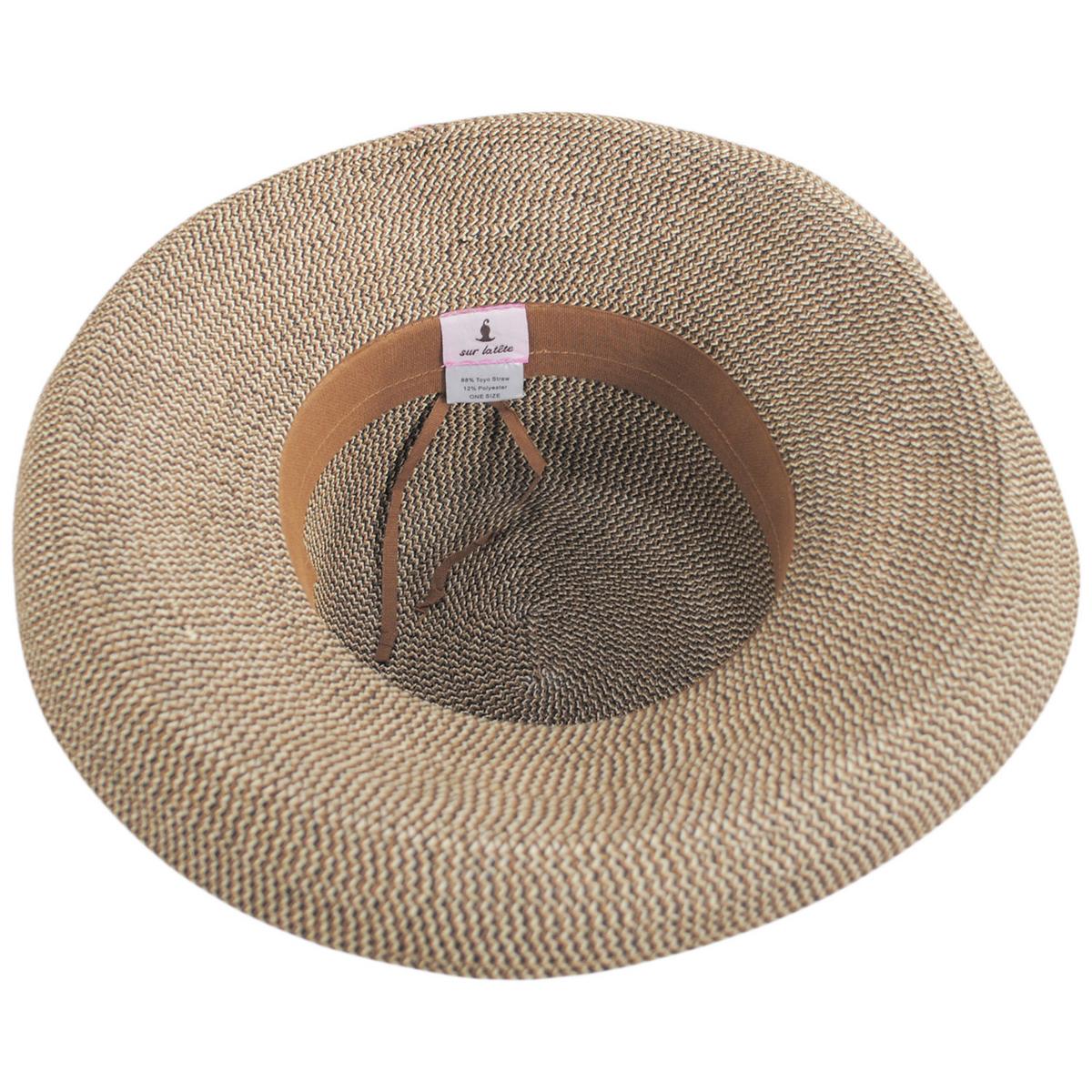 sur la tete | Wholesale Traveler Toyo Straw Sun Hat B2B Pre-Pack | B2B104200 | under | NATURAL/BLACK