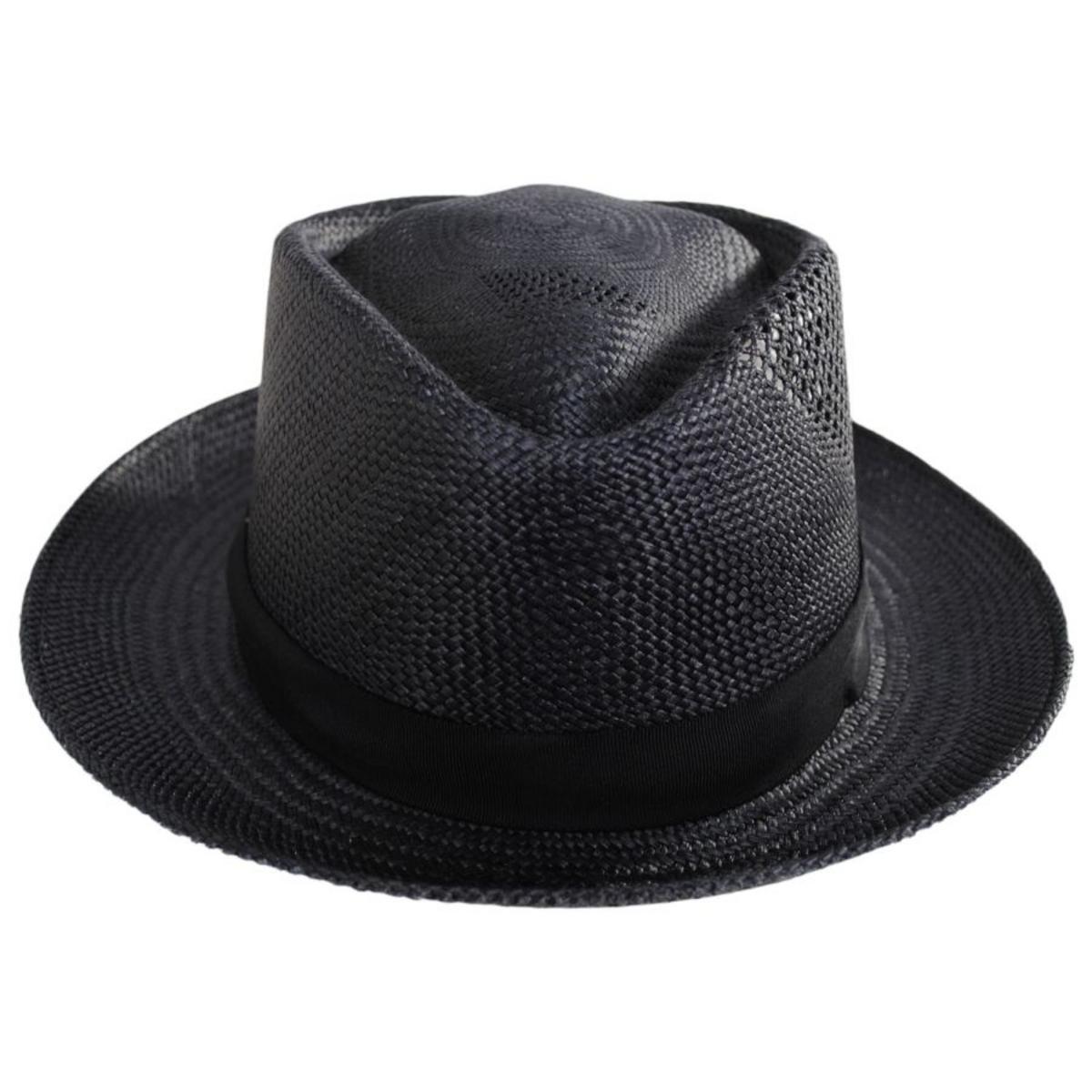 Bailey 1922 | Hurtle Panama Straw Fedora Hat | 127737 | front | BLACK
