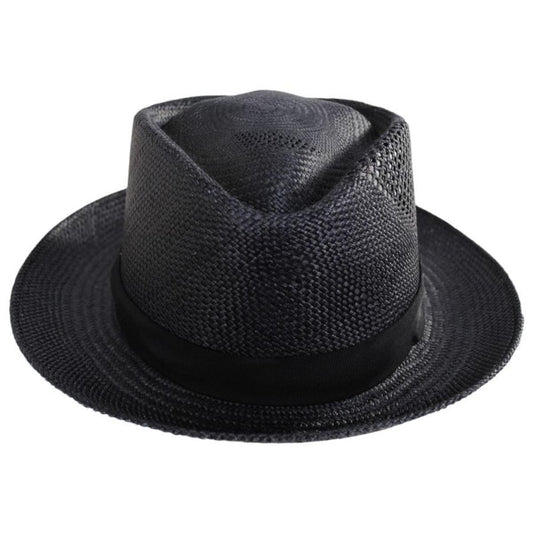 Bailey 1922 | Hurtle Panama Straw Fedora Hat | 127737 | front | BLACK