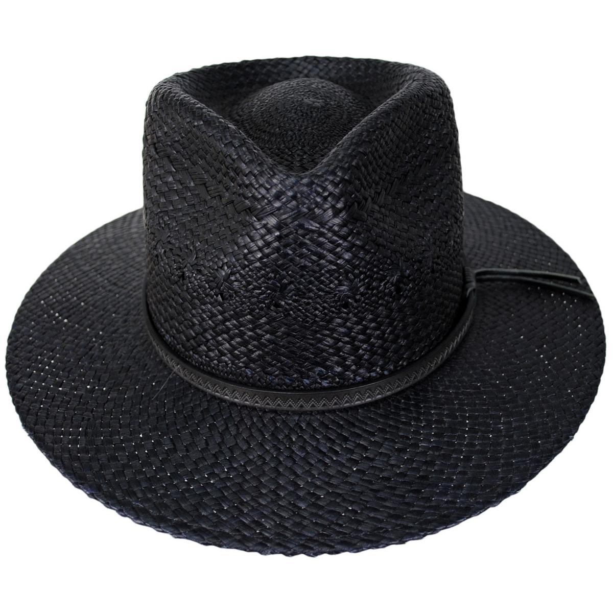 Bailey 1922 | Horan Panama Straw Fedora Hat - Black | 127732BLK | front | BLACK