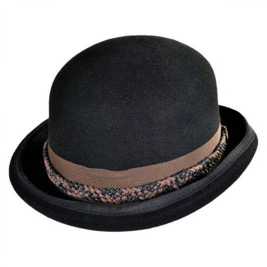 Conner | Steampunk Wool Felt Bowler Hat | 130908 | lead | BLACK
