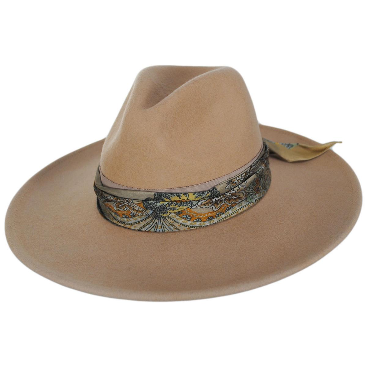 Scala | Rocca Wool Felt Fedora Hat | 123447 | lead | MINK