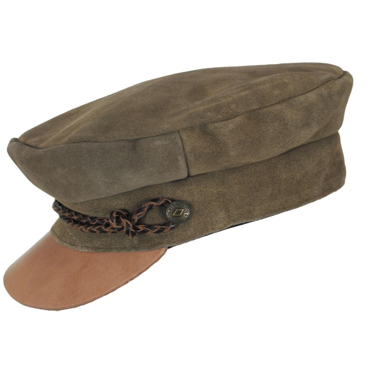 BRIXTON HATS | Kayla Leather Suede Fiddler Cap | 107412 | profile | TAN/BROWN
