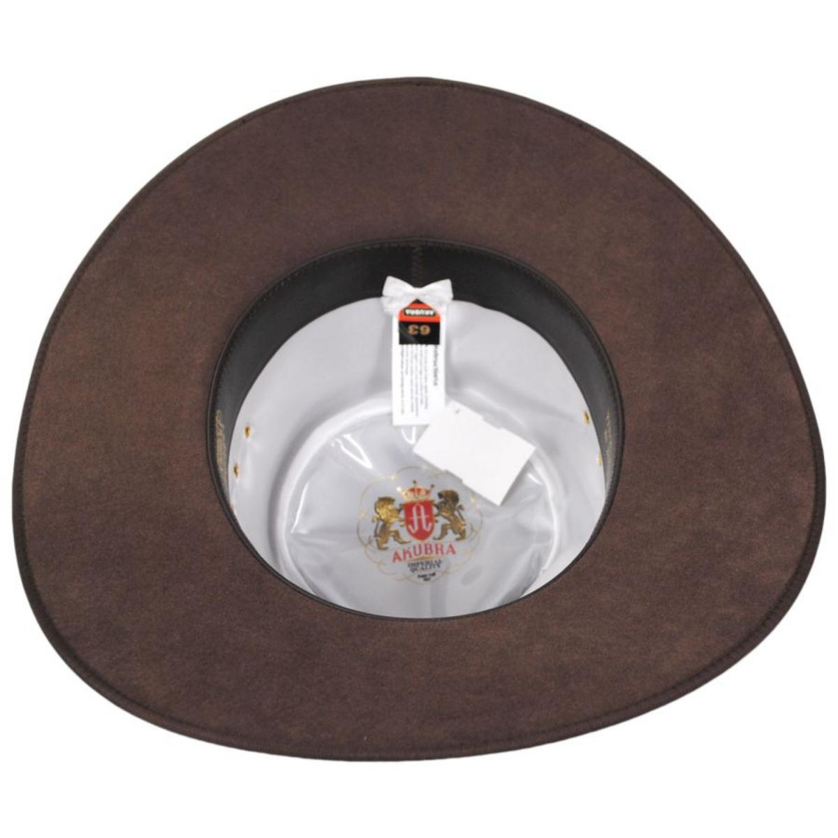 Akubra | Cattleman Fur Felt Australian Western Hat | 131711 | under | FAWN