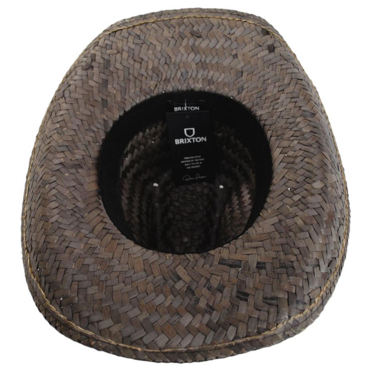 BRIXTON HATS | Houston Rush Straw Cowboy Hat - Natural & Toffee | 128338FW24 | under | TOFFEE
