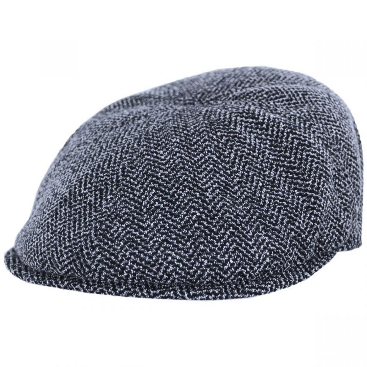 Kangol | Flexfit Pixel Herringbone Newsboy Cap | 160985 | lead | MARLED NAVY