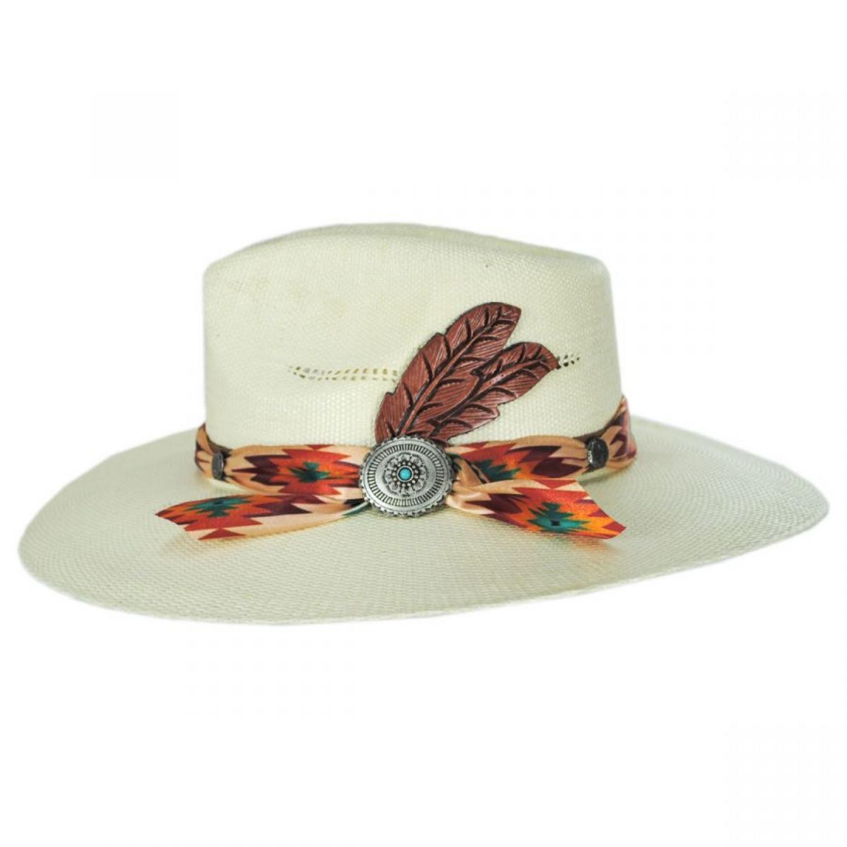 Charlie 1 Horse | Tribal Shantung Straw Fedora Hat | 101663 | profile | NATURAL