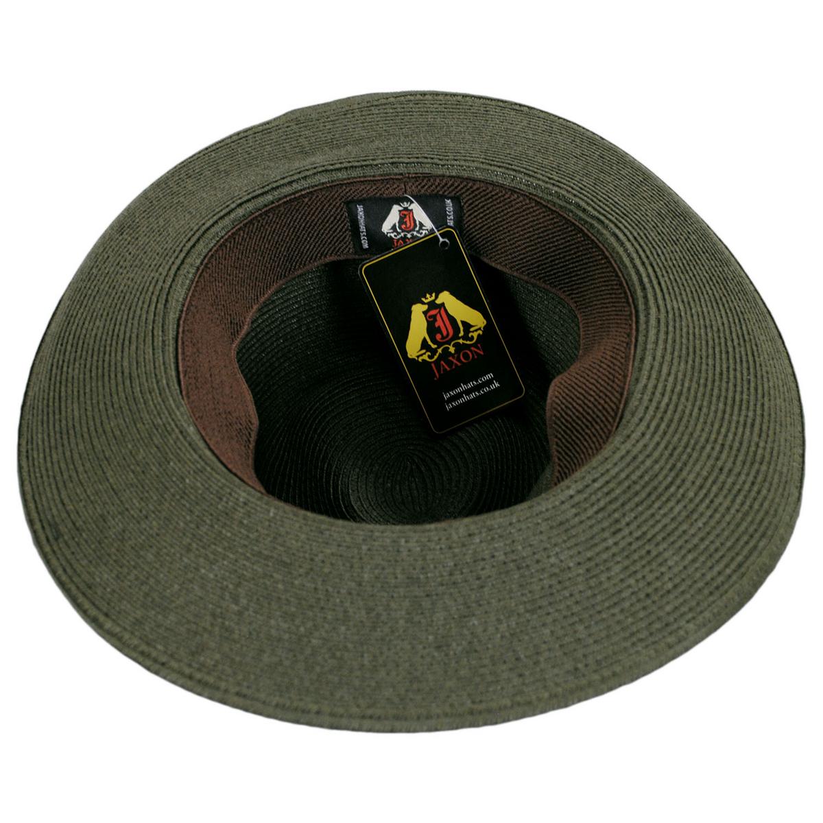 Jaxon Hats | Wholesale Summer C-Crown Toyo Straw Fedora Hat B2B Pre-Pack | B2B129010 | under | OLIVE GREEN