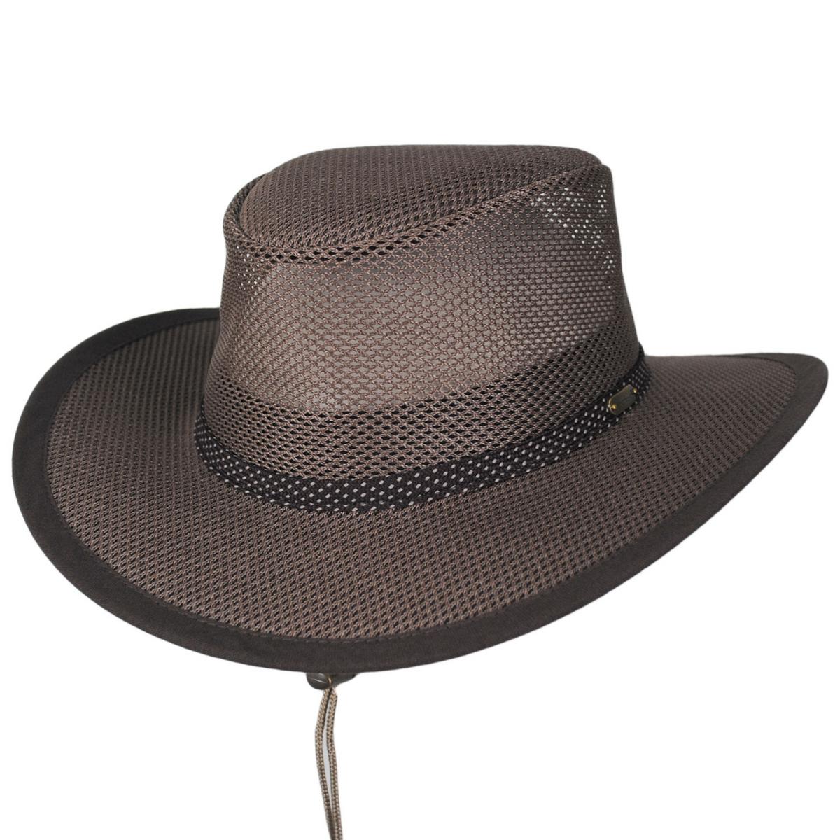 Scala | Mesh Covered Safari Hat | 400202 | lead | WALNUT