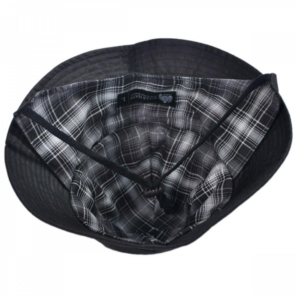 Hills Hats of New Zealand | The Sou'wester Waxed Cotton Bucket Hat | 401705 | profile | BLACK