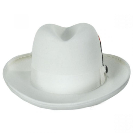 Dobbs | Fleetwood Wool Felt Homburg Hat | 130715 | front | WHITE