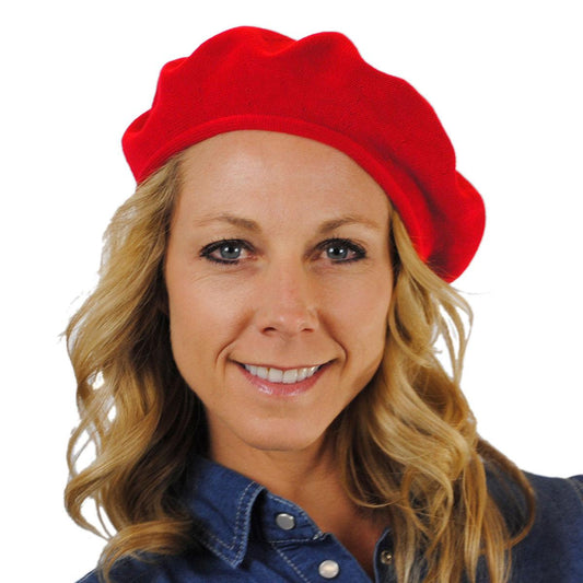 sur la tete | Cotton Beret - 10.5 inch Diameter | 151100 | lsfone | RED