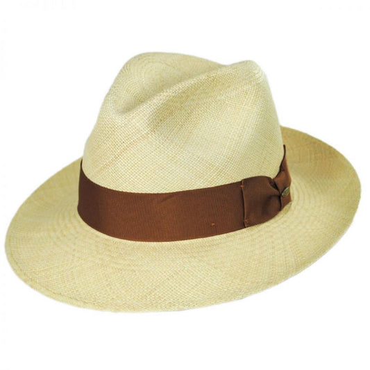 Scala | Safari Grade 8 Panama Straw Fedora Hat | 126263 | lead | NATURAL
