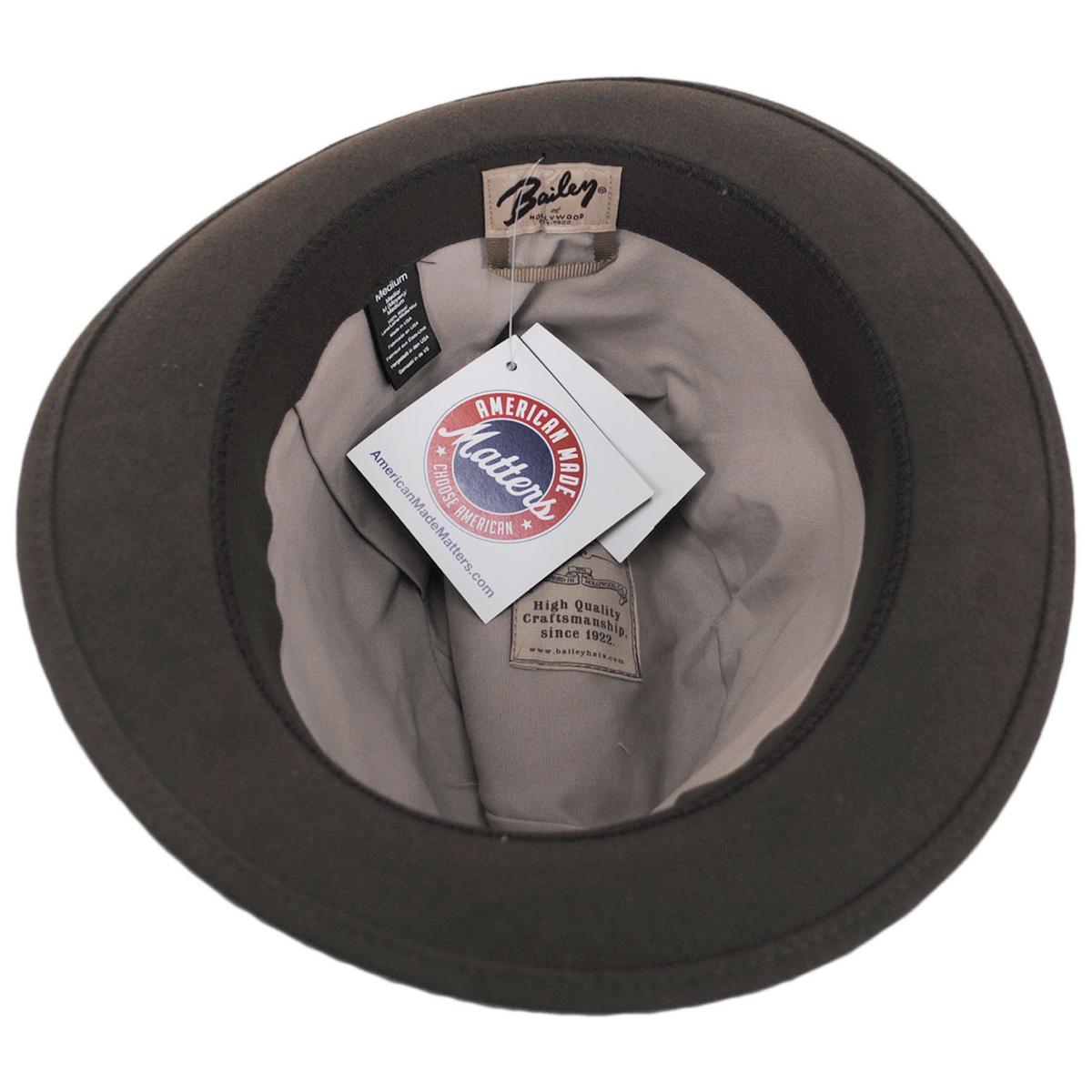 Bailey 1922 | Perry Lanolux Wool Felt Fedora Hat | 130057 | under | SERPENT