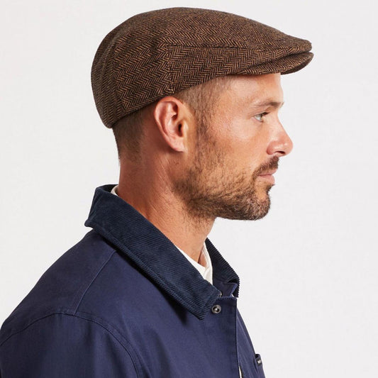 BRIXTON HATS | Hooligan Herringbone Wool Blend Ivy Cap | 161516 | lsmone | BROWN/KHAKI