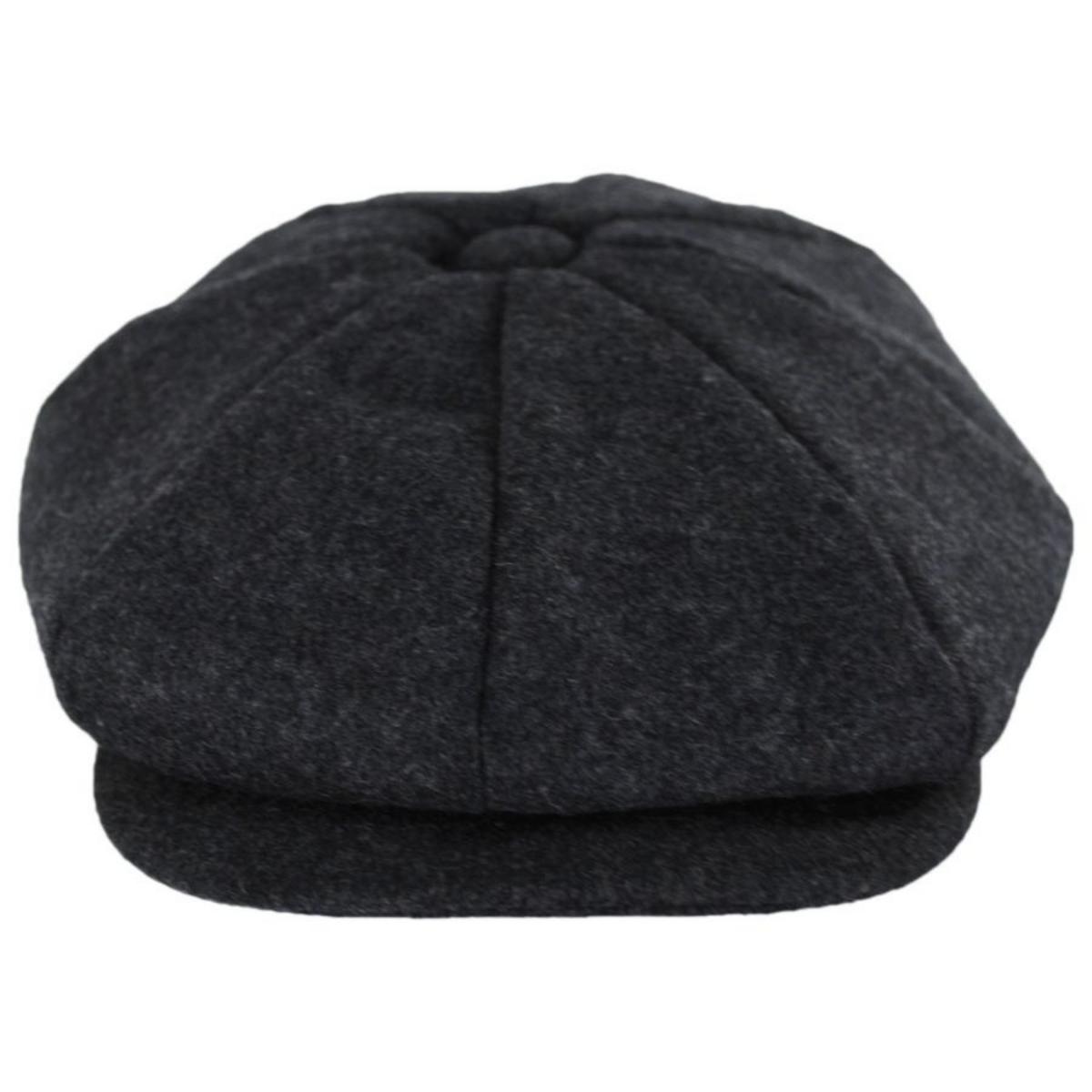 Jaxon Hats | Harlem Wool Blend Newsboy Cap | 167791 | front | CHARCOAL