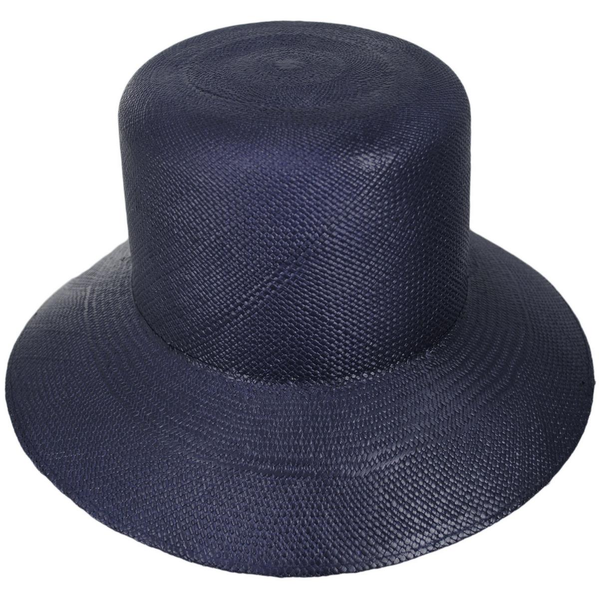 BRIXTON HATS | Lopez Vent Crown Panama Straw Sun Hat | 104052 | front | NAVY