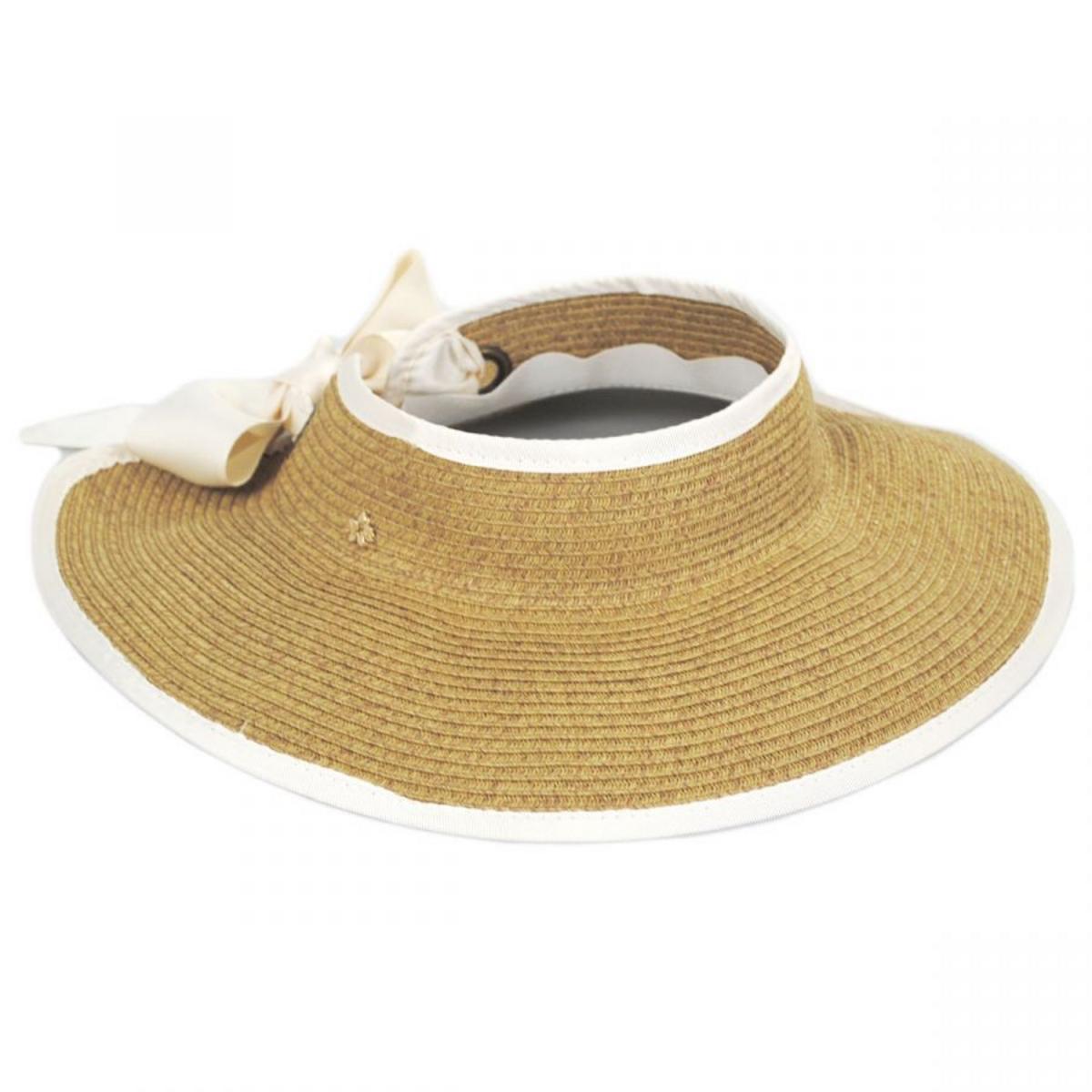 Cappelli | Grace Toyo Straw Blend Roll-Up Visor | 195033 | lead | NATURAL