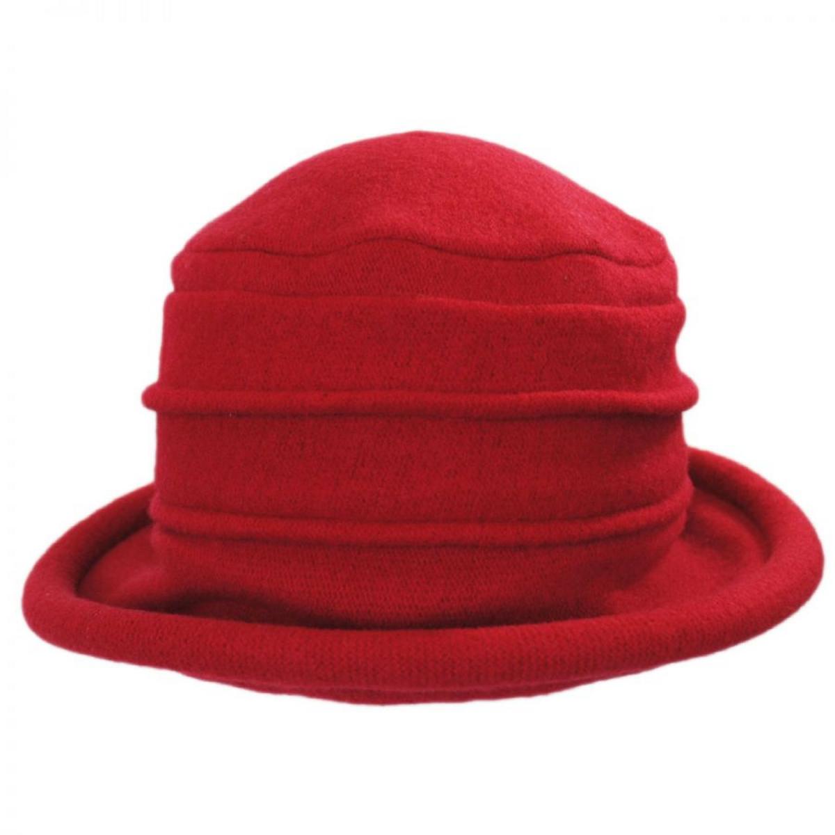 Scala | Packable Wool Cloche Hat | 106342 | front | RED