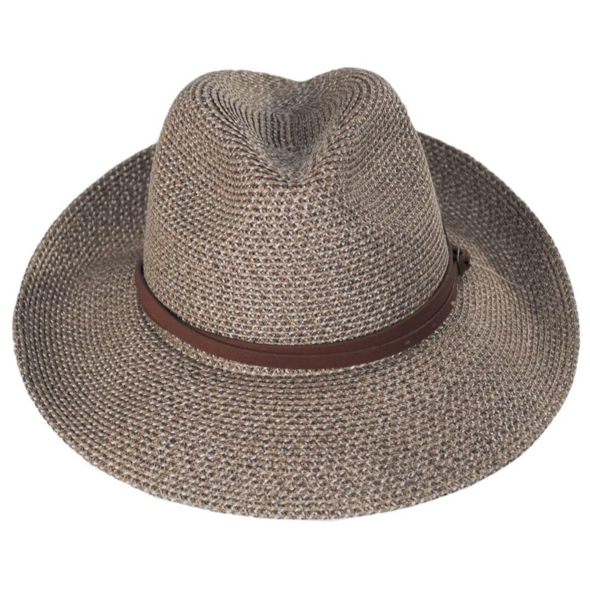 Bailey 1922 | Balans Roll Up Toyo Straw Blend Fedora Hat | 127762 | front | MUSHROOM