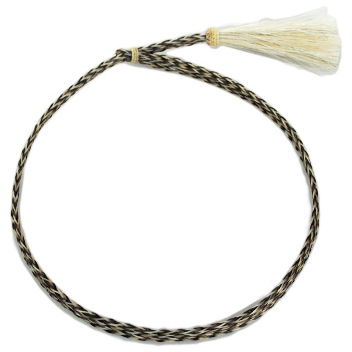 3 Regions Trade Co. | Snake Two-Tone Horse Hair Braid Single Tassel Hat Band | 601700 | front | BROWN