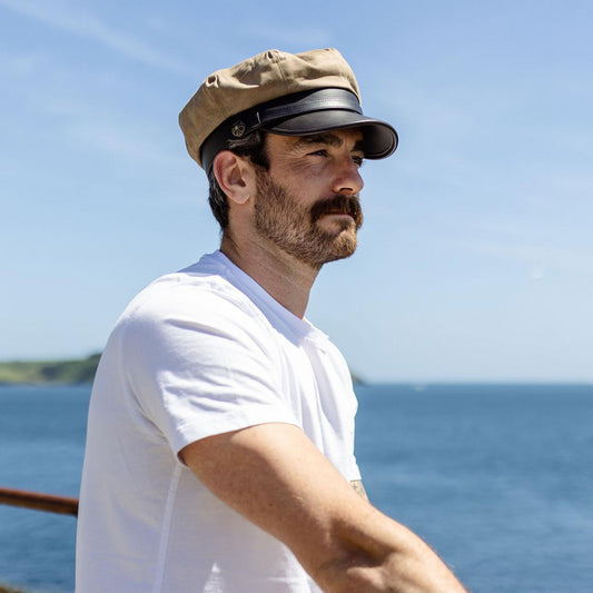 Jaxon Hats | Rebel Wax Cotton Blend Motorcycle Cap | 170202 | lsmone | KHAKI