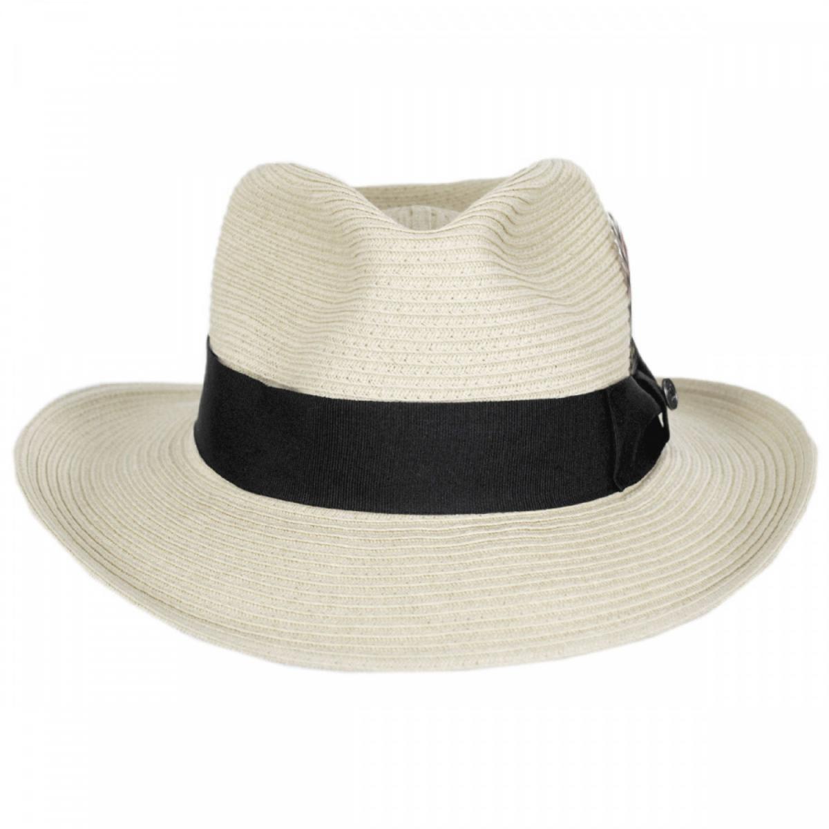 Jaxon Hats | Summer C-Crown Toyo Straw Fedora Hat | 129010 | front | IVORY