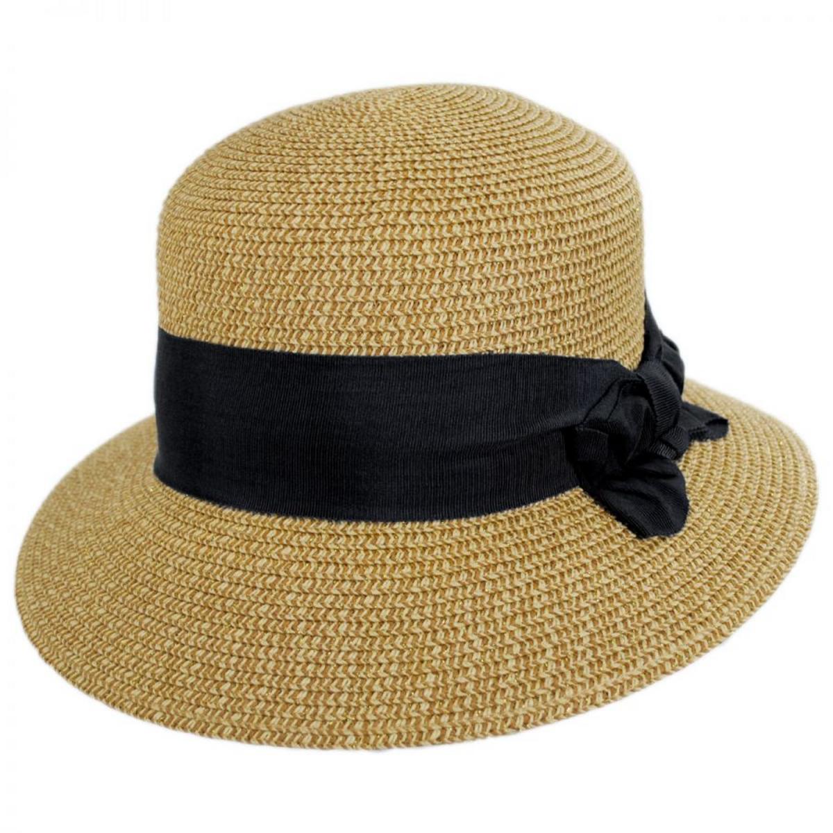 Physician Endorsed | Spectator Toyo Straw Blend Cloche Hat | 102776 | lead | GOLD/BLACK
