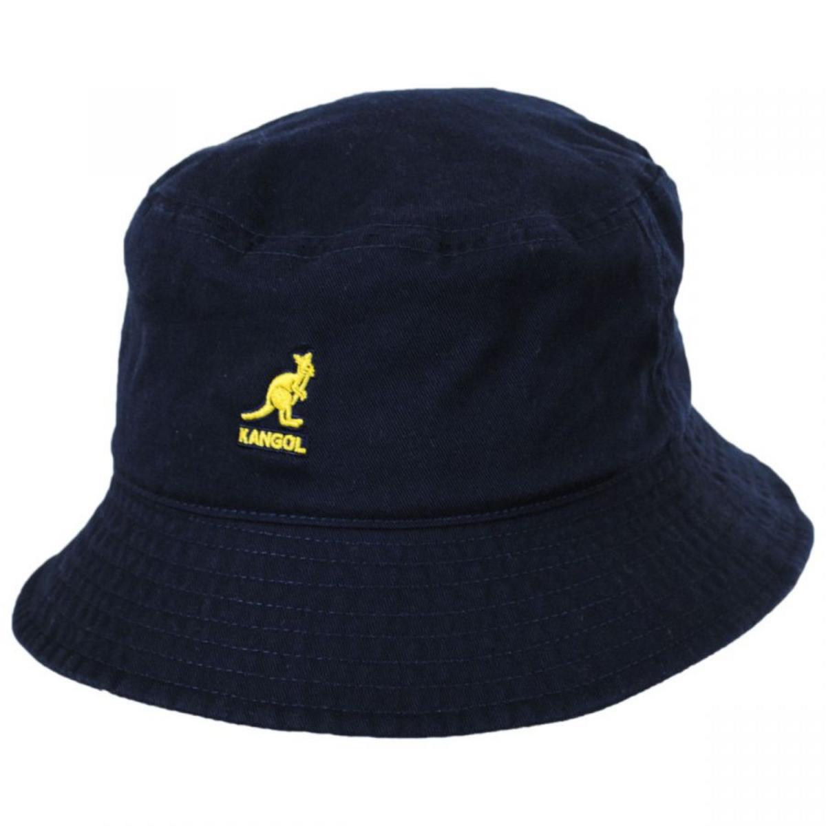 Kangol | Washed Cotton Bucket Hat | 185701 | lead | NAVY