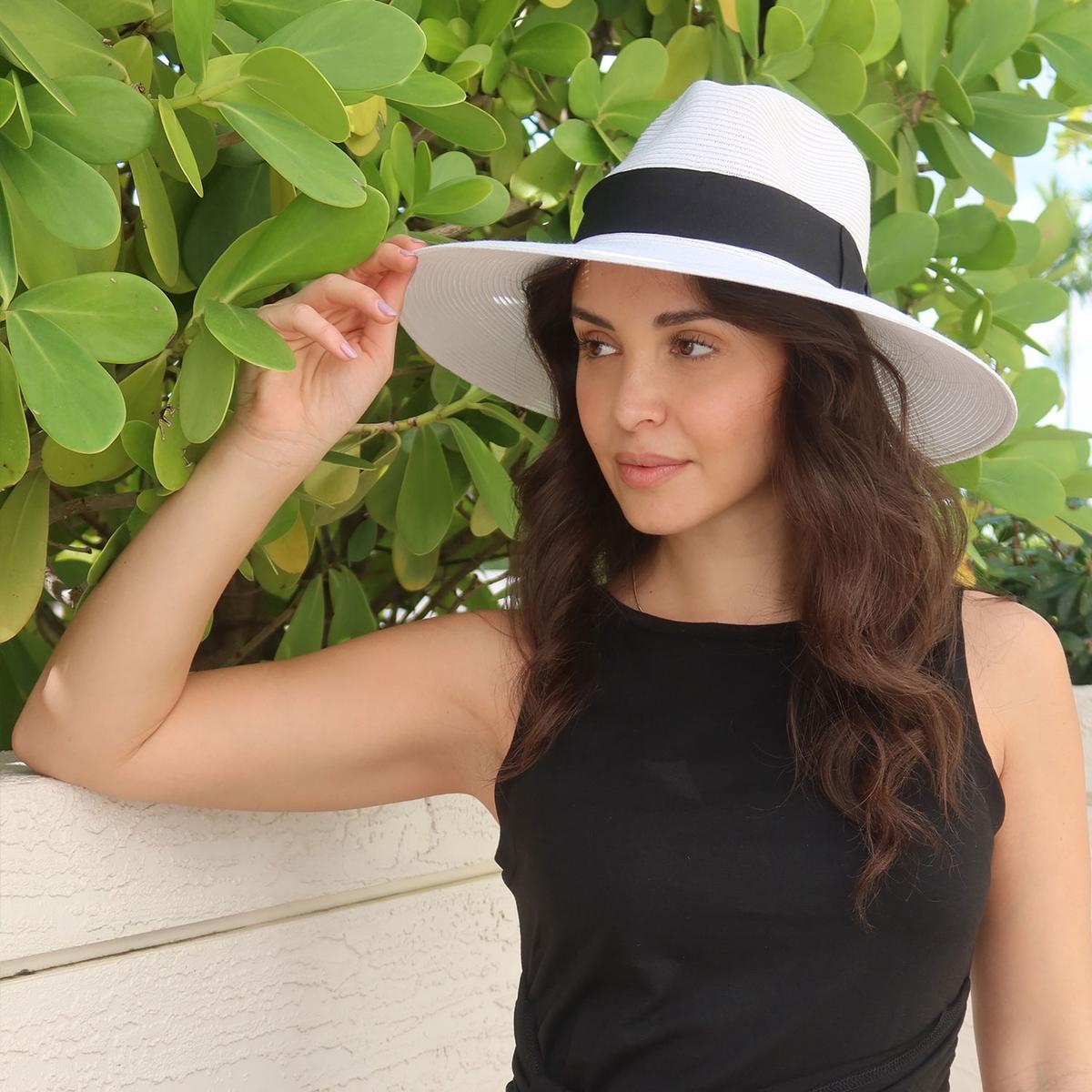 Physician Endorsed | Cordoba Toyo Straw Fedora Hat | 102741 | lsftwo | WHITE/BLACK