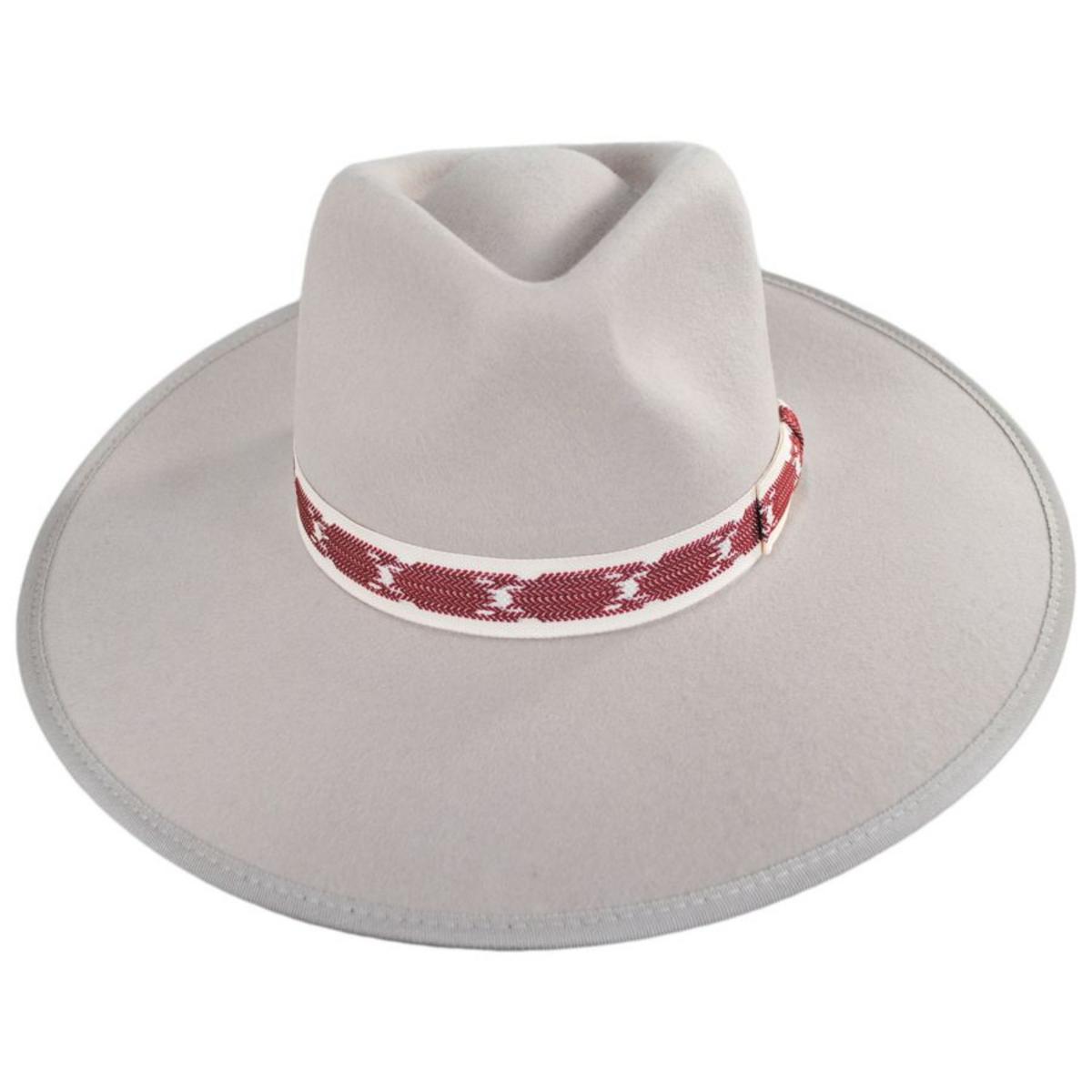 Jo Wool Felt Jacquard Rancher Fedora Hat