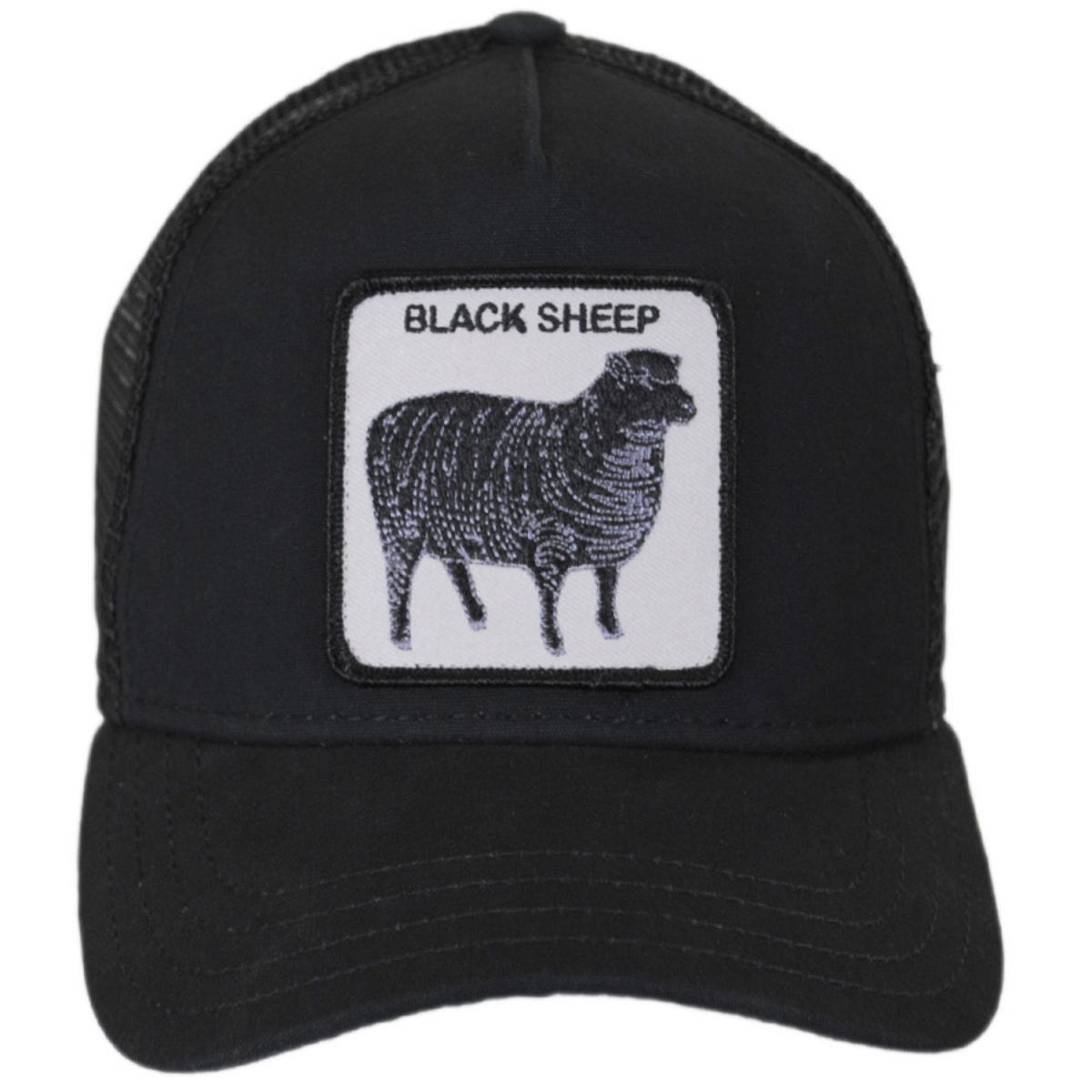 Goorin Bros | Black Sheep Mesh Trucker Snapback Baseball Cap | 200486 | front | BLACK