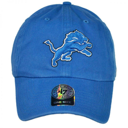47 Brand | Detroit Lions NFL Clean Up Strapback Baseball Cap Dad Hat | 203830 | front | BLUE RASPBERRY
