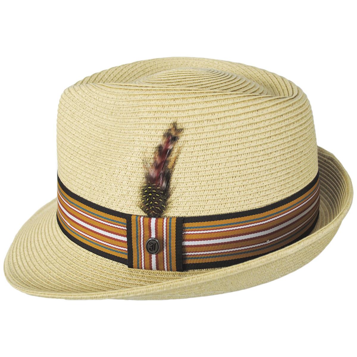 Jaxon Hats | Wholesale Ridley Toyo Straw Trilby Fedora Hat B2B Pre-Pack | B2B129000 | profile | NATURAL