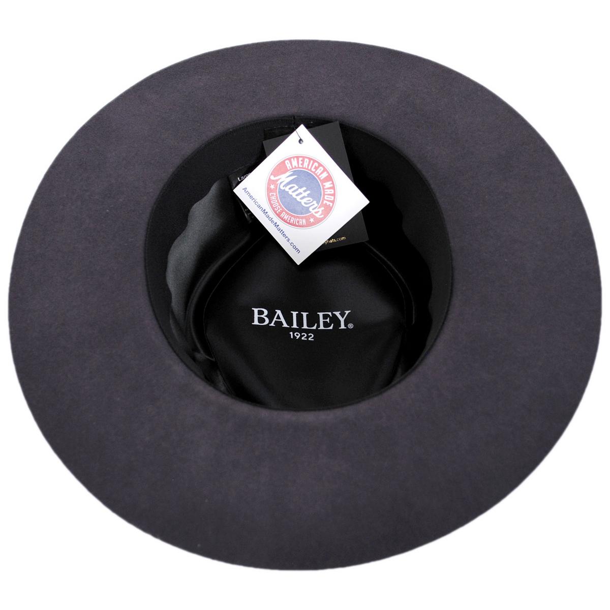 Bailey 1922 | Aslan Elite Wool Fedora Hat | 130106 | under | GUN METAL