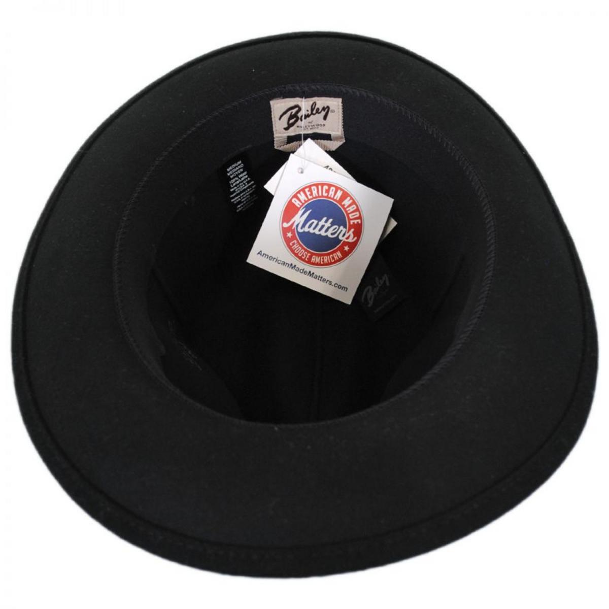 Bailey 1922 | Boley Wool LiteFelt Roll Up Fedora Hat | 130326 | under | BLACK