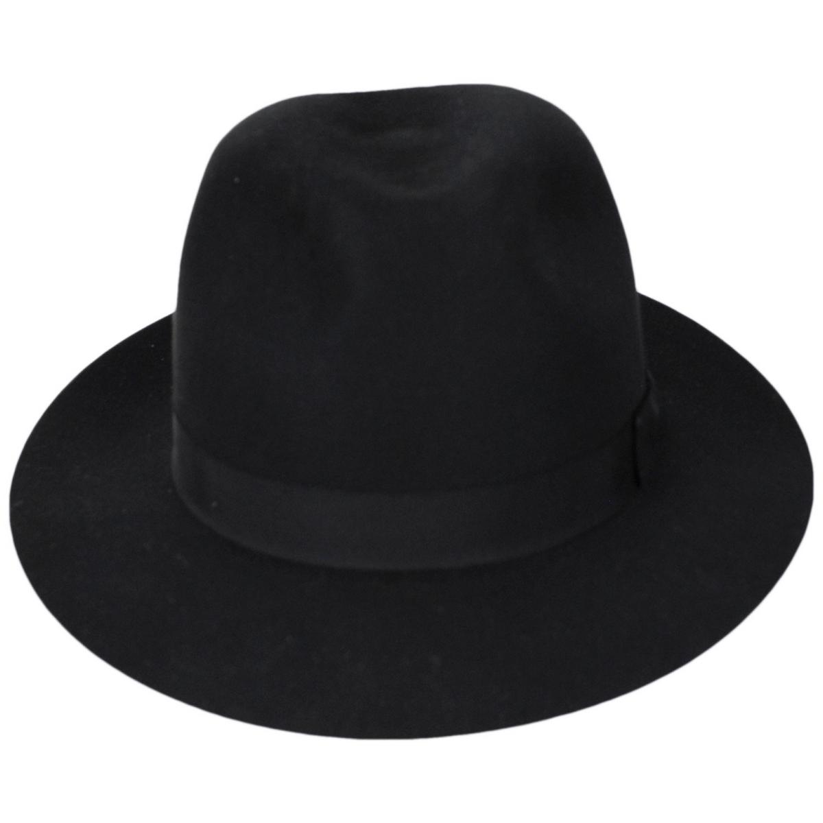 Bailey 1922 | Draper III Fur Felt Fedora Hat | 130082 | front | BLACK