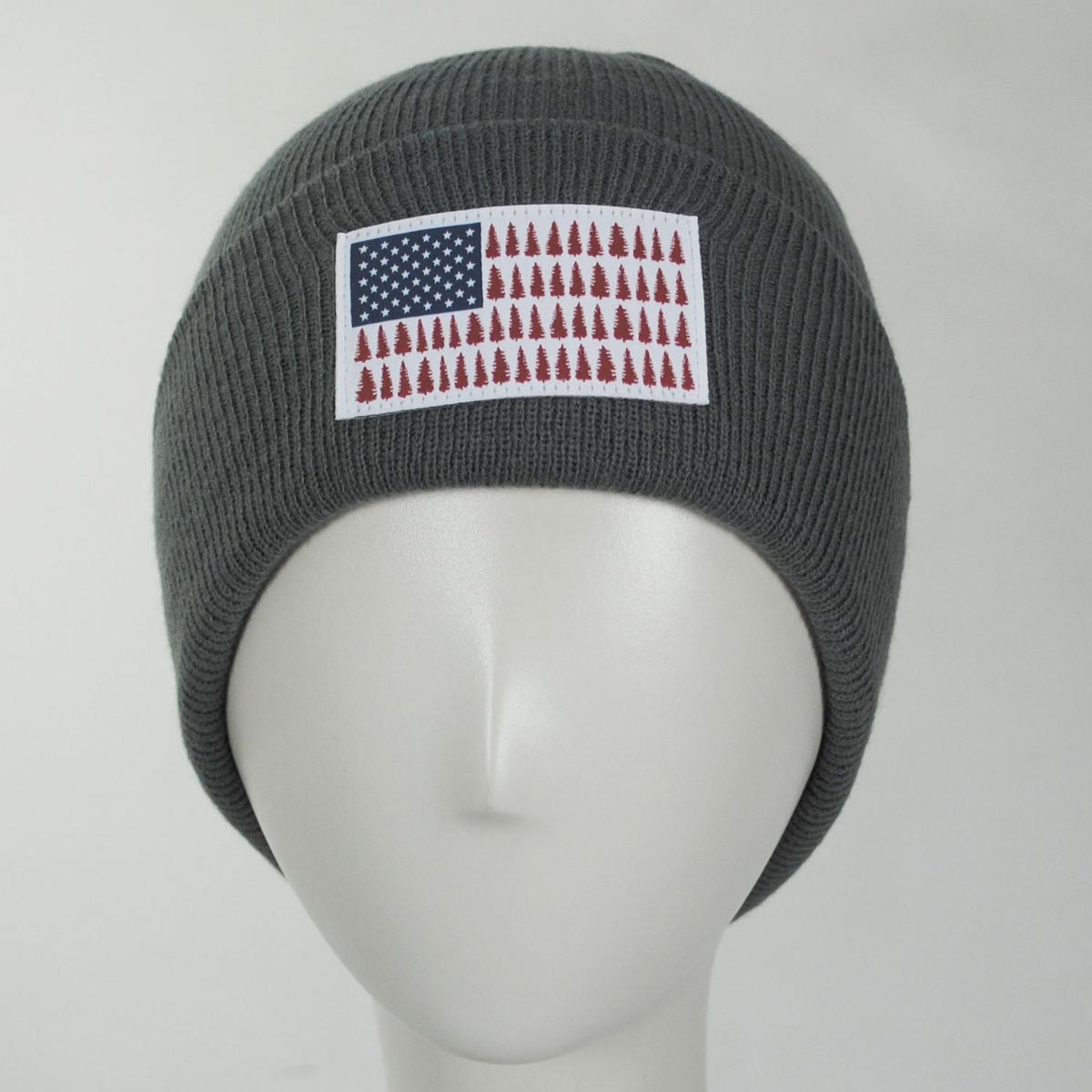 Columbia Sportswear | Tree Flag Acrylic Knit Cuffed Beanie Hat | 500739 | front | CITY GREY