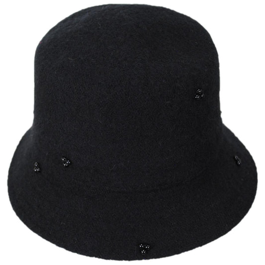 San Diego Hat Company | Glam Wool Knit Bucket Hat | 108654 | front | BLACK