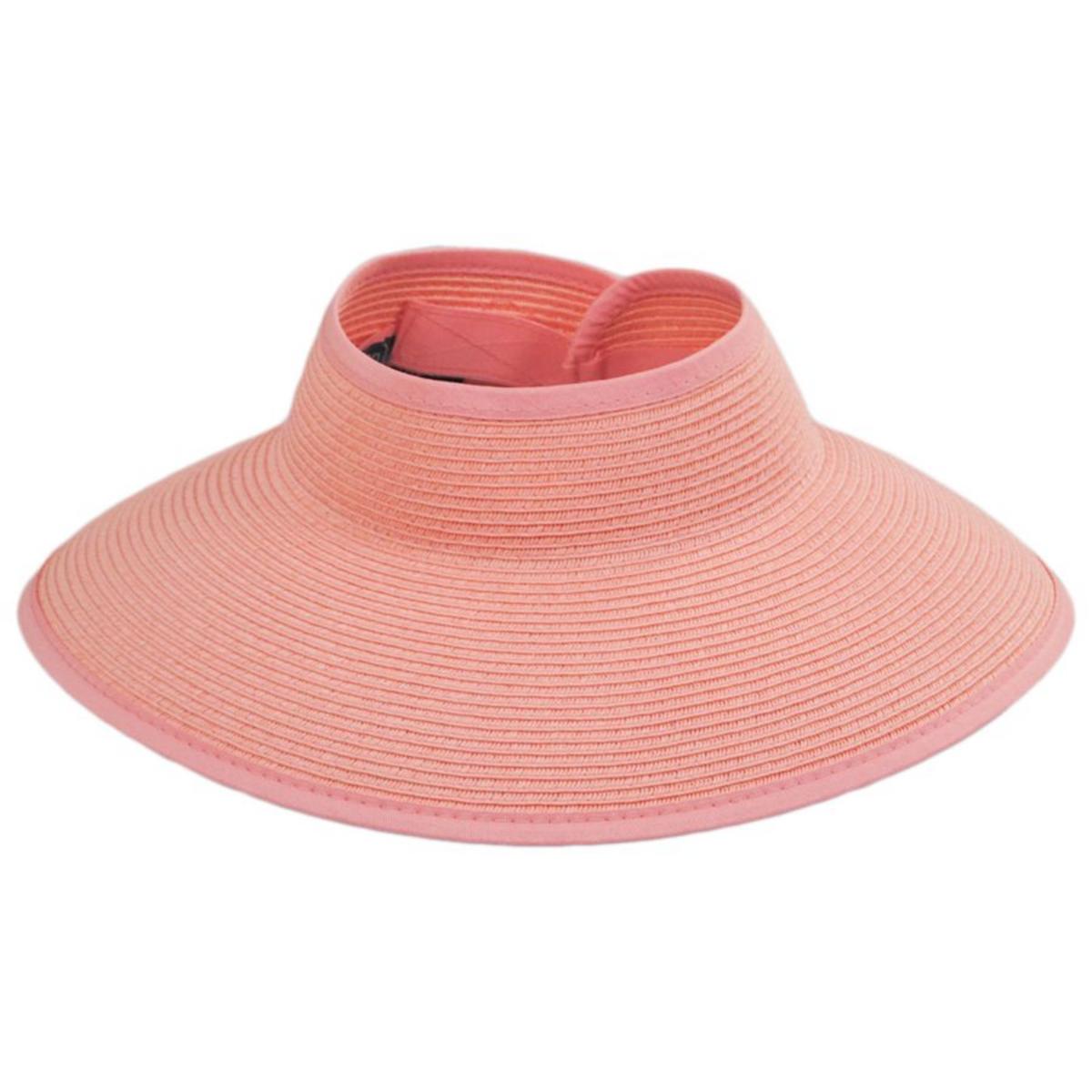 San Diego Hat Company | Roll Up Toyo Straw Visor | 197300 | lead | CORAL