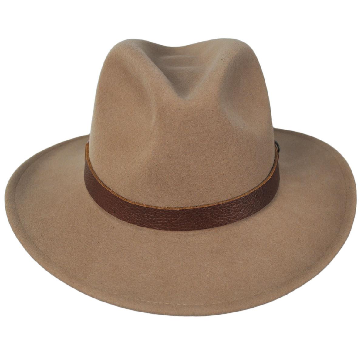 Bailey Western | Redline Wool LiteFelt Safari Fedora Hat | 133307 | front | CAMEL