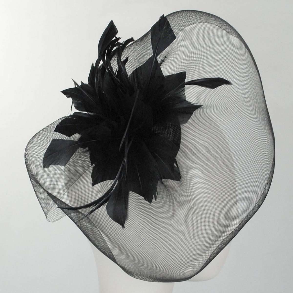Jeanne Simmons | Campana Fascinator Hat | 120708 | profile | BLACK