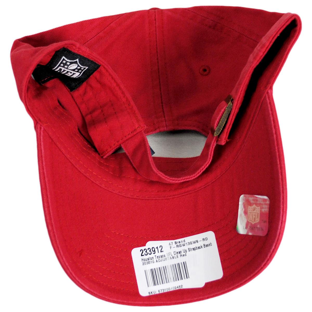 47 Brand | Houston Texans NFL Clean Up Strapback Baseball Cap Dad Hat | 203510 | under | RED