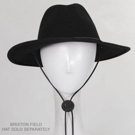 SunBody Hats | Leather Stampede String Chin Strap | 602615 | front | BLACK